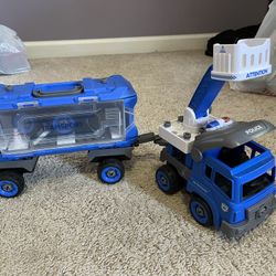 Police truck remote control + electric drill take apart toy