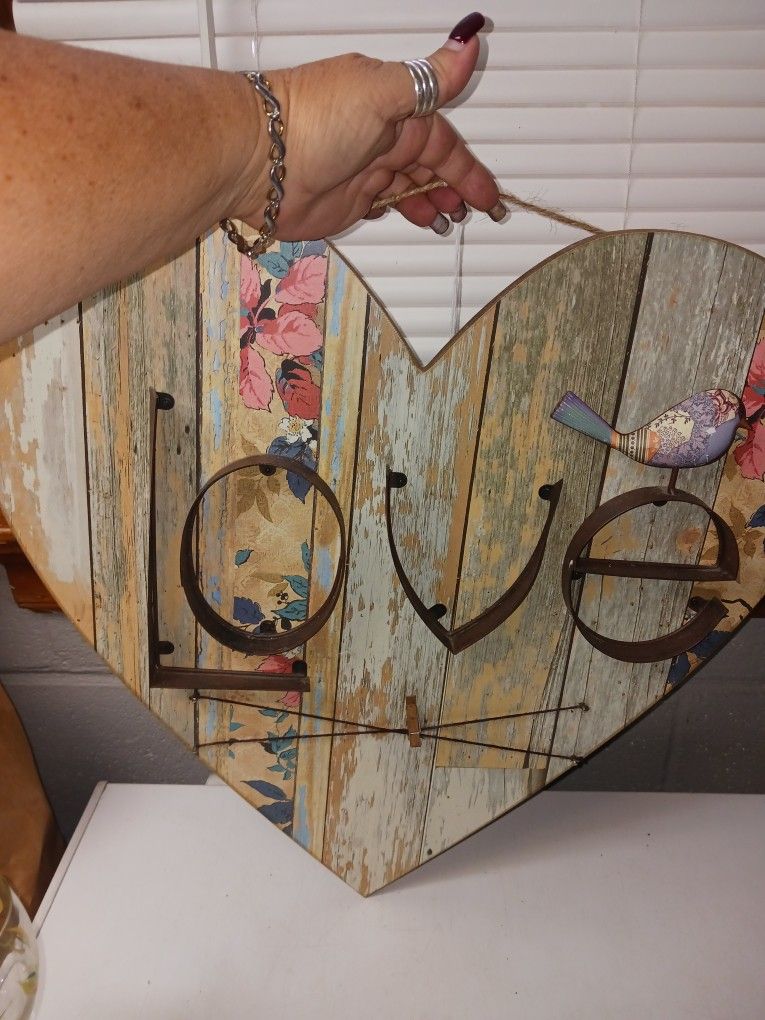 Shabby Chic Heart Plaque