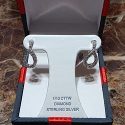 925 diamond diamond earrings one tenth cttw