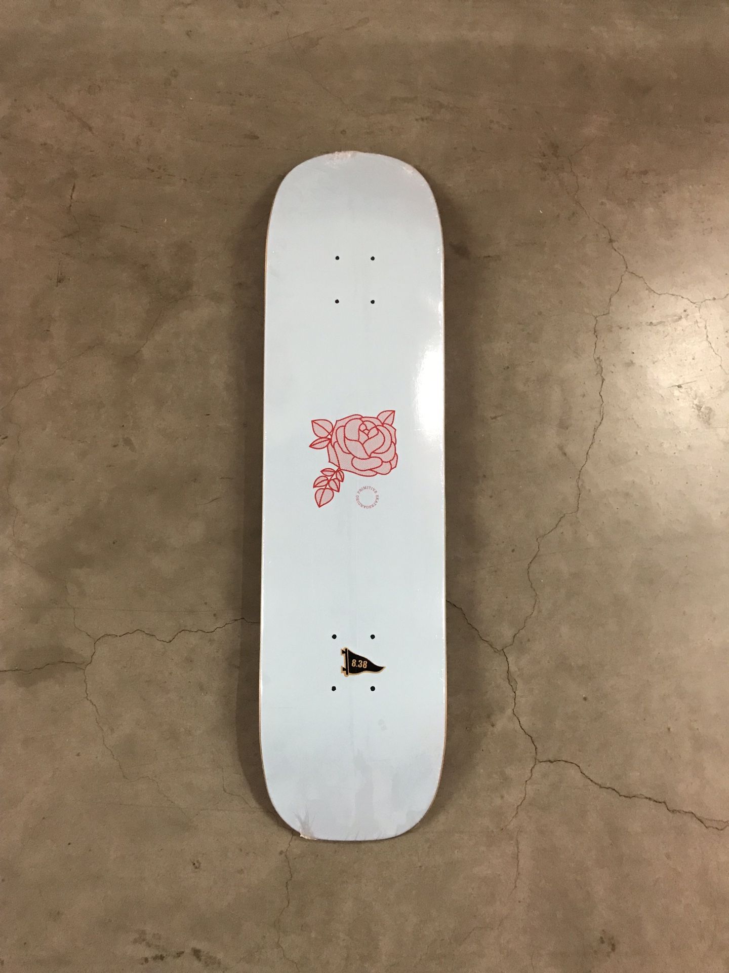 Primitive Skateboarding blue w rose skateboard deck 8.38"