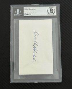Orville Redenbacher Popcorn Business Beckett BAS Slabbed Auto Signed Index Card
