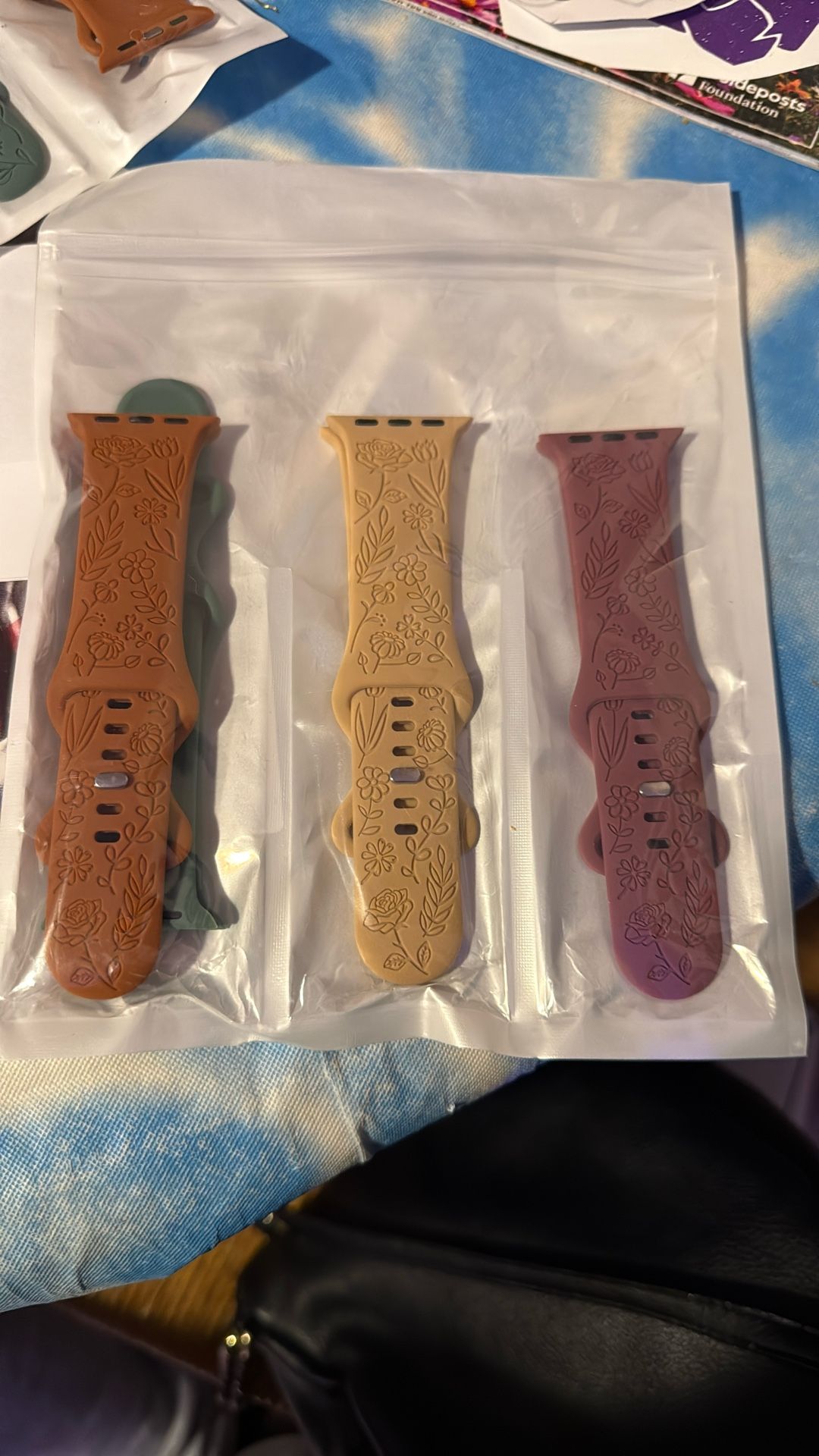 4 Pack 8mm Floral Smart Watch Bands