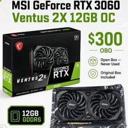 MSI GeForce RTX 3060 Ventus 2X 12GB OC graphics card