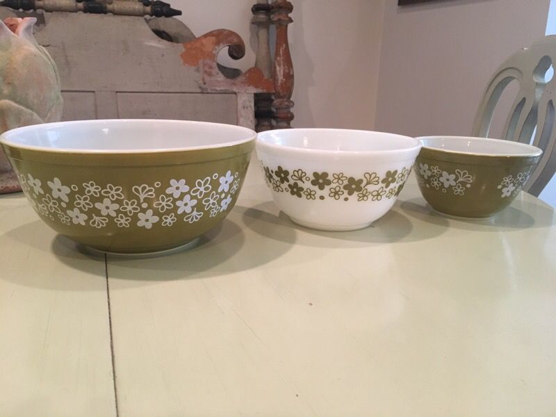 3 Vintage Pyrex by Corning bowls