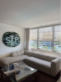 *New* CB2 Yarrow 2-Piece L-Shaped Camel Woven Sectional Sofa With Left-Arm Chaise by Lawson Fenning