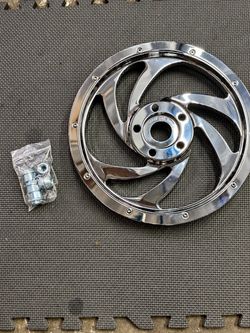 NEW Chrome Rear Drive Pulley – Early Harley Big Twin – $300
