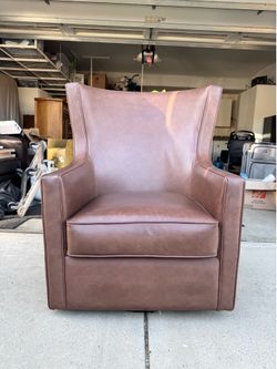 Modern Brown Wingback Accent Chair – Excellent Condition