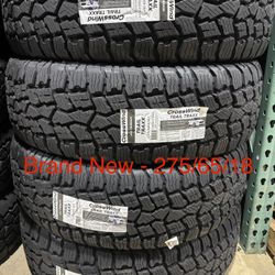 (4) - 275/65/18 Crosswind Trail Traxx A/T Tires 