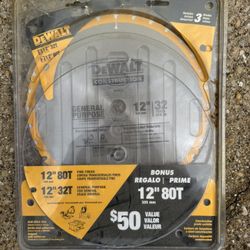 NEW! One 12 inch 32T Dewalt Saw Blade