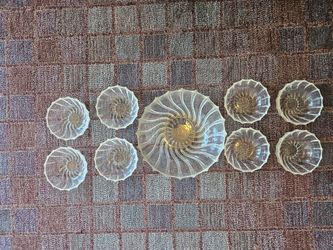 Vintage Glass Serving Bowls With Salad Bowls