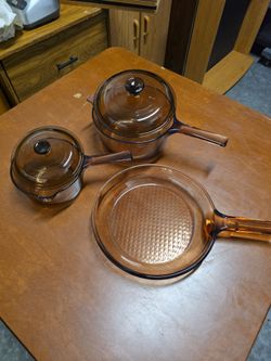 Visions Amber Glass Cookware Set 5 Piece