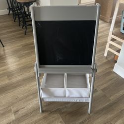 Kids Easel Grey With Storage