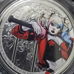 3 Oz Silver Harley Quinn Coin.  