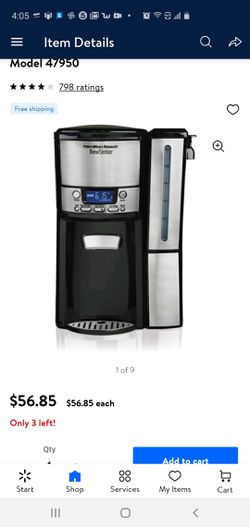 Hamilton Beach BrewStation 12 Cup Programmable Coffee Maker Dispensing Coffee Machine with Removable Reservoir, Model 47950