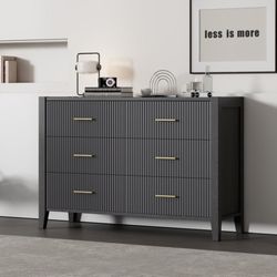 48” Modern Black 6-Drawer Dresser [NEW IN BOX] **Retails for $400.   <Assembly Required>