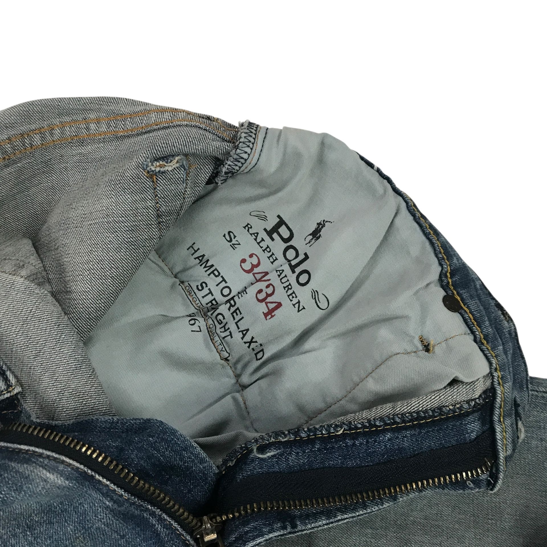 Polo Ralph Lauren Hampton Jeans Mens 34x34 Blue Relaxed Straight 