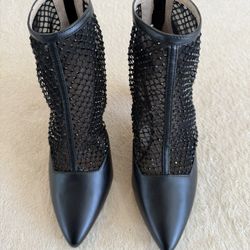 Adrienne Vittadini Nisa Mesh Beaded  Bootie Sz 9.5 New