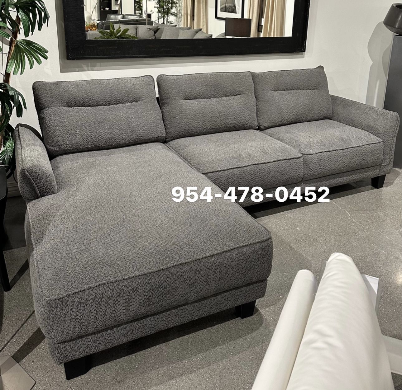 Grey Or White Boucle Sofa Sectional 🔥buy Now Pay Later 