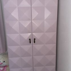 ✨ Pottery Barn Teen Pyramid Stud Armoire – Pink 💖 + FREE Montessori Bed