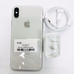 IPhone X (64gb) Unlocked with store warranty 