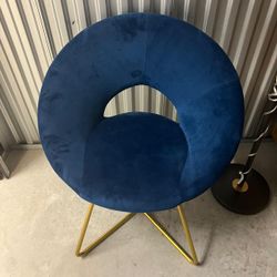 Navy Blue Velvet Armchair