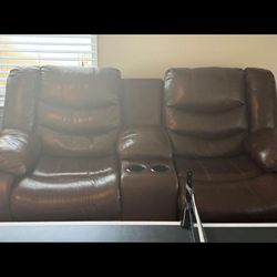 Loveseat And Sofa Leather Recliner