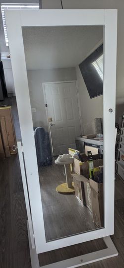 Mirrored Jewelry Cabinet Armoire