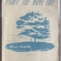Vintage 1946 UNDER THE MAPLE TREE Piano Sheet Music. Bruce Carleton