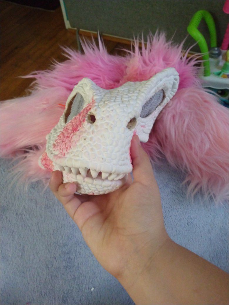 Pink Fur suit Dinomask
