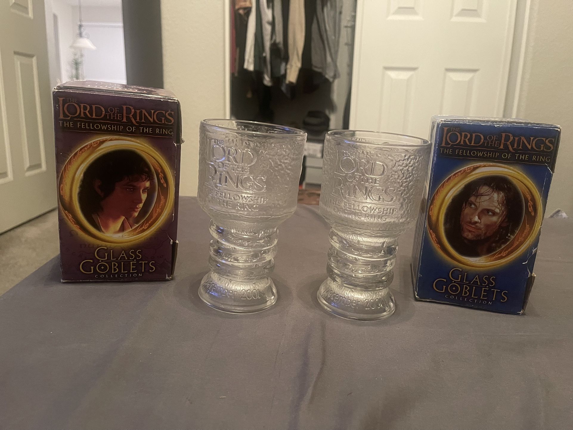 2 Lord Of The Rings Glass Goblet Cups