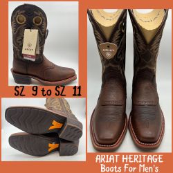 NEW ARIAT HERITAGE ROUGHSTOCK SZ 9 D To SZ 11  Western Boots Mens IN Brown Oiled Rowdy 