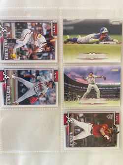 Atlanta Braves Topps Baseball Cards Lot of 5