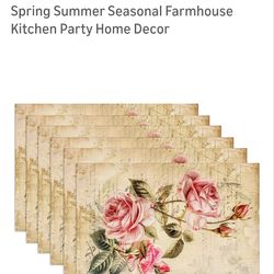 6 pk vintage rose placemats