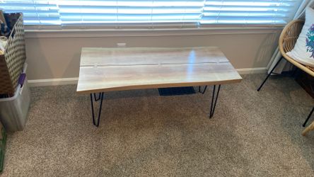 Table solid wood metal legs