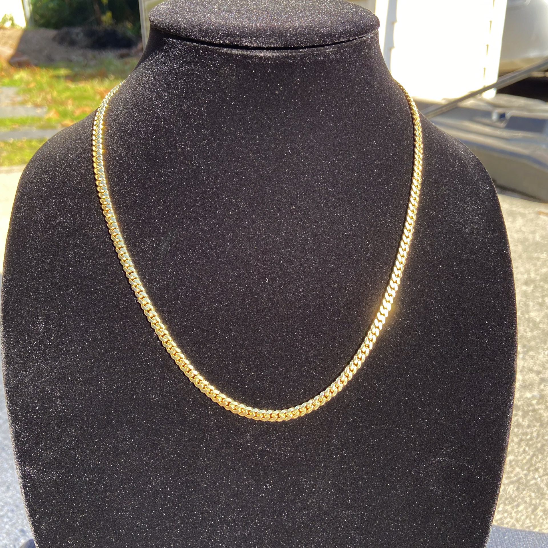 Gold Chain Miami Cuban 20in 4mm 925 Italy 