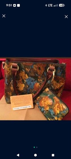 Patricia Nash Leather Purse and coin pouch and  strap