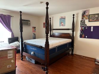 Solid mahogany four post bed frame