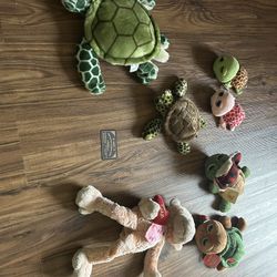 Plush Stuffed Turtles And Monkey