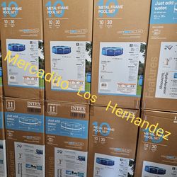 Alberca 10ft x 30in Metal Frame Intex Pool + Pump and Filter included ❗️ New Sealed❗️