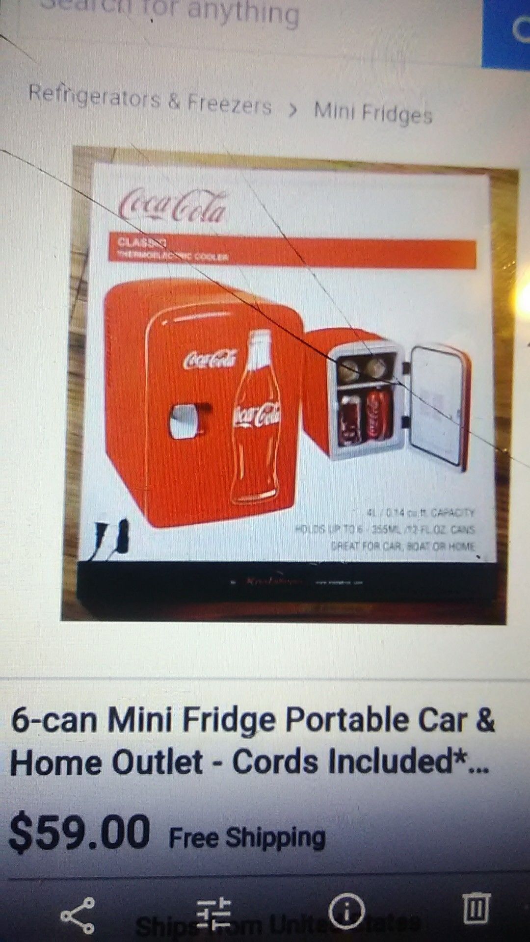 Coca cola collectable mini working refrigerator
