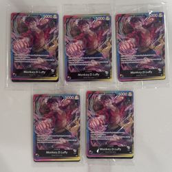 One Piece Luffy 2nd Anniversary Stamped Promo P-043( Sealed Pack 3 Cards Included) 