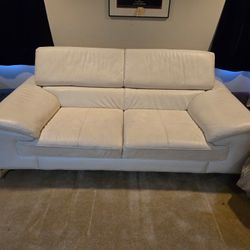 MOVING SALE! White Leather Loveseat. Open To All Offers!!