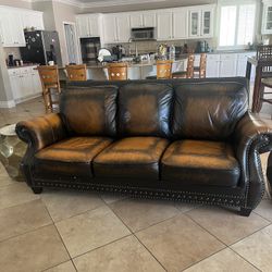 Genuine Leather Sofa & Loveseat Set