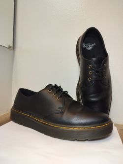 Men's Dr. Martens Zavala Lo Black Leather Oxford Shoes - Size US 9 / UK 8 - Excellent
