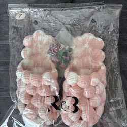 Pink Bubble slides size 7(aka charms included)
