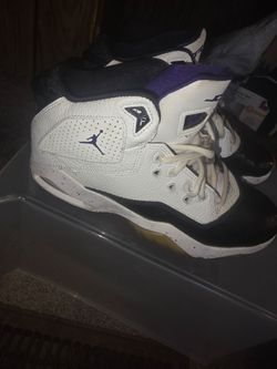 Air Jordan High-Top Sneakers White Purple Black