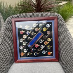 NFL collector’s Pin Set In Custom Frame 