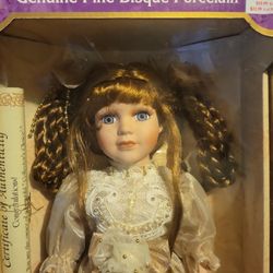 Collector Choice  Genuine Fine  Bisque Porcelain   Doll 