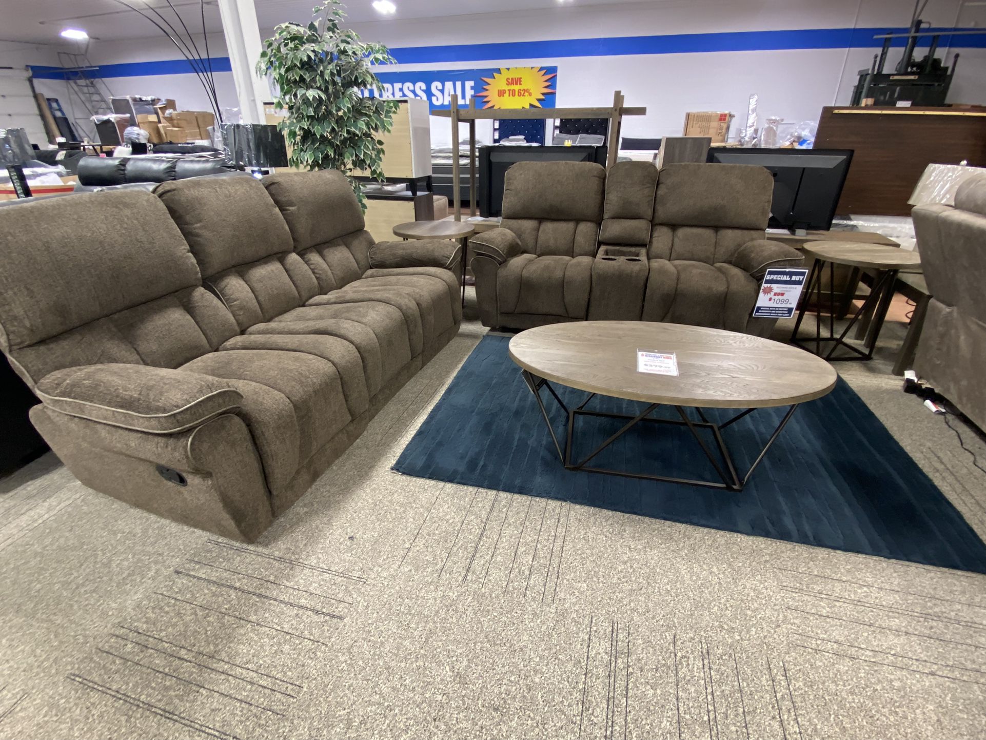 Brand New Double Reclining Sofa And Loveseat Set
