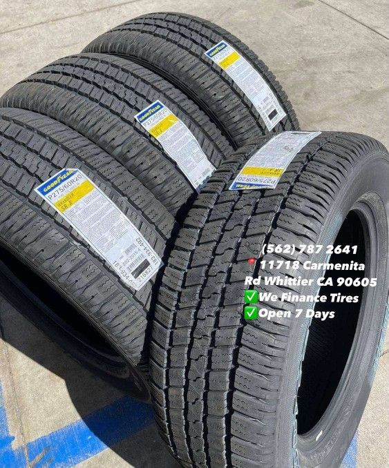 275/60R20 Goodyear Wrangler SR-A New Set of Tires Installed and Balanced Set de Llantas Nuevas Instaladas y Balanceadas